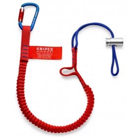 Longe pour outils avec mousqueton fixe - en tissu plissé - 900 mm KNIPEX