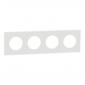 Plaque de finition 4 postes blanc craie - Odace II SCHNEIDER