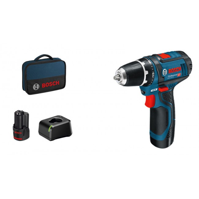 Perceuse visseuse sans fil GSR 12V-15 + 2 batteries 2,0Ah - 060186810F BOSCH