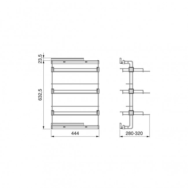 Schéma - Porte-chaussures - coulissant latéral gauche - Hack - Bricozor.jpeg EMUCA
