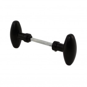 Bouton de grille double - ovoïde - carré de 6 mm - finition noire FTH THIRARD