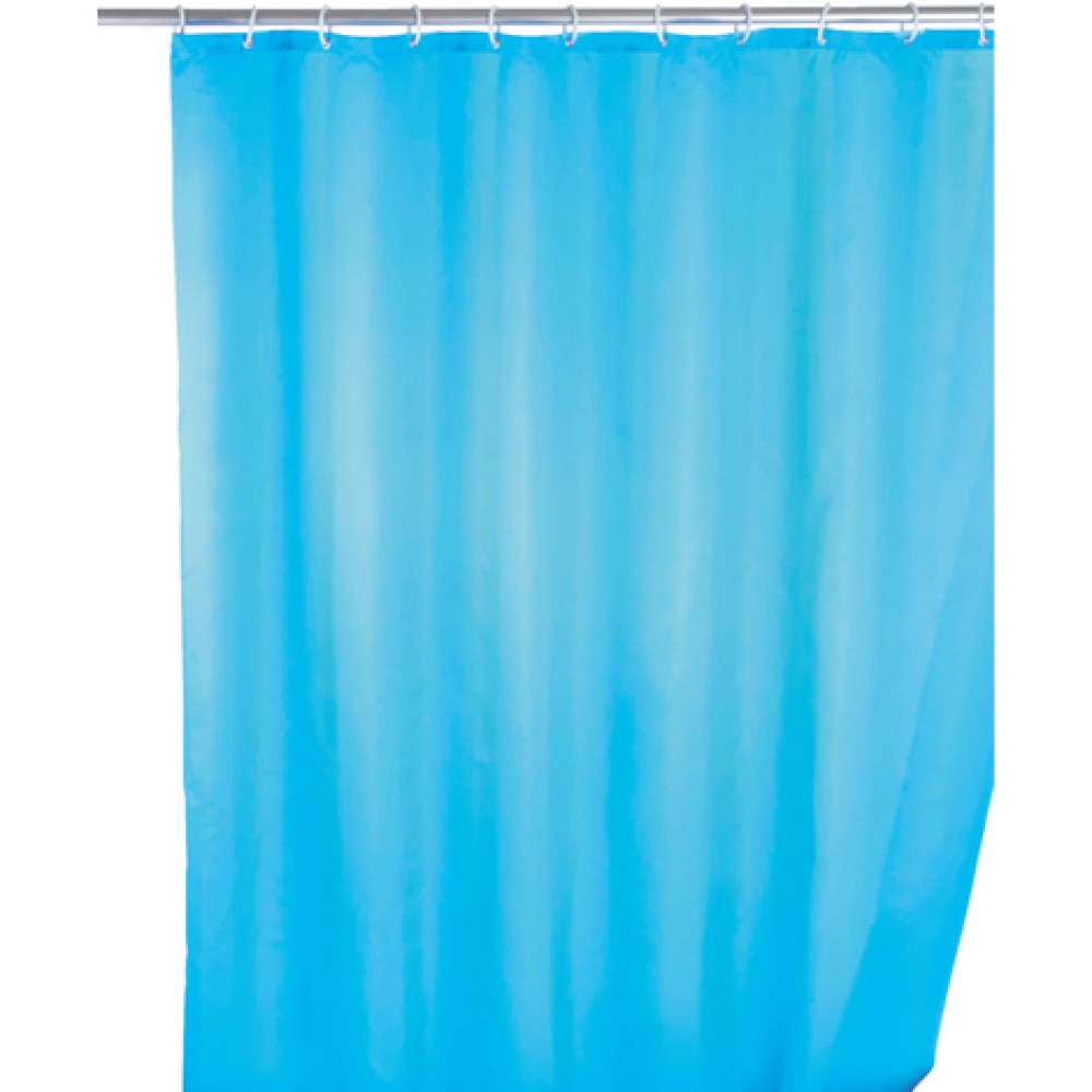 Wenko rideau de douche water bleu blanc 180x200 cm polyester lavable