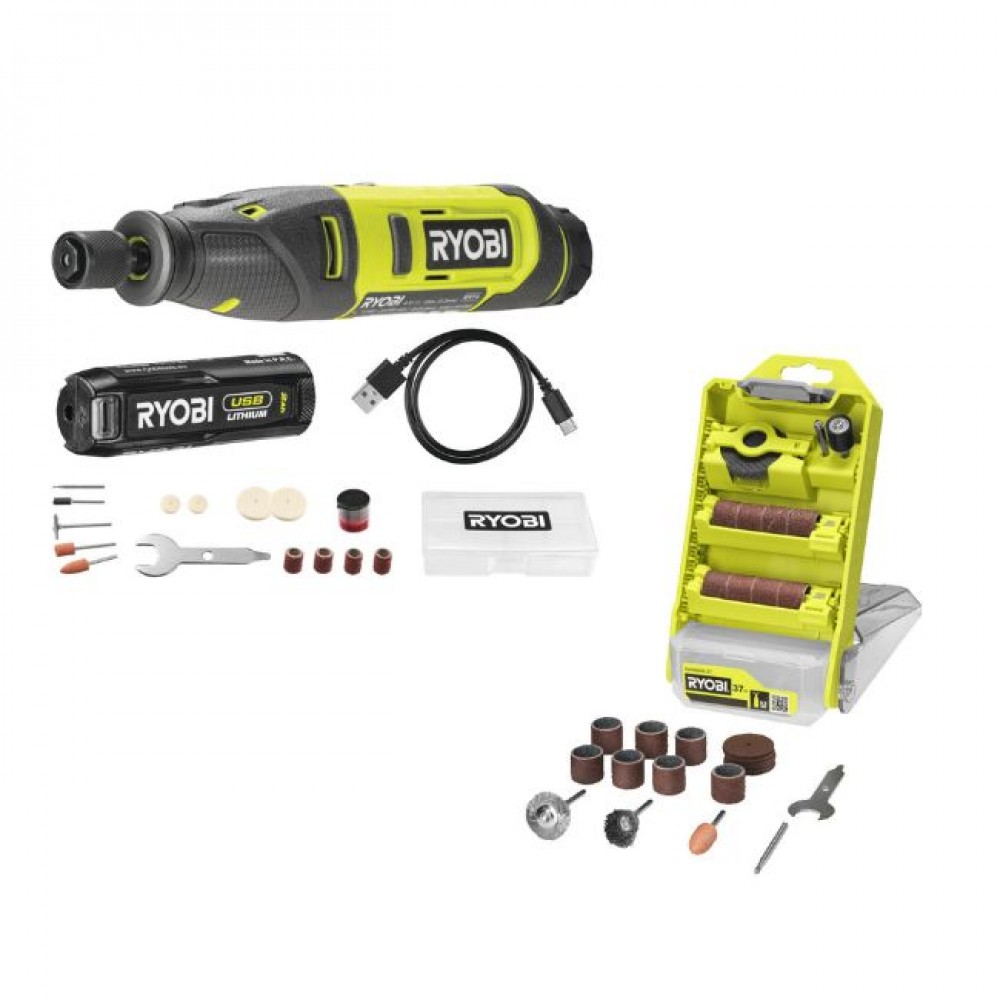 Pack mini-outil RRT4-120GA15 + coffret 37 accessoires RAR800K-37 ...