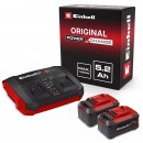Starter Kit Power X-Change - 2x5,2Ah + double chargeur 3A EINHELL