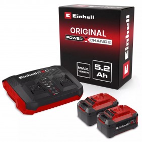 Starter Kit Power X-Change - 2x5,2Ah + double chargeur 3A EINHELL