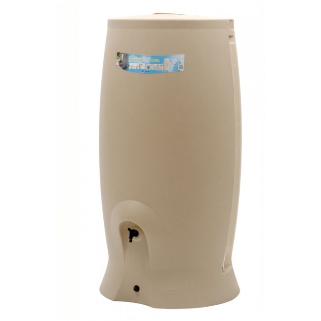 Récupérateur_d_eau_Recup_O_beige_500L_kit_collecteur_bricozor EDA PLASTIQUES