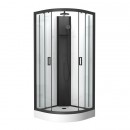 Cabine de douche 1/4 rond 85 cm noir mat Pepper 3 - portes coulissantes AURLANE