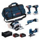 Pack 5 machines 18V + 2 batteries 5,0Ah + sac de transport - 0615A500BV BOSCH