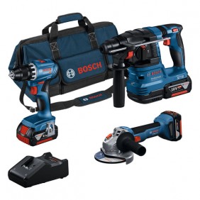 Pack 3 machines 18V + 3 batteries 4,0Ah + sac de transport - 0615A5007L BOSCH