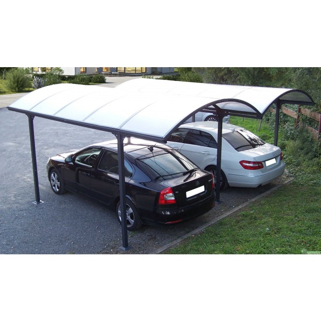 Carport aluminium pour 2 voitures - 6 x 4,8 m - CAR6048ALRP HABRITA