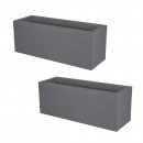 Lot de 2 Balconnieres Volcania'Up - 25 litres - gris galet EDA PLASTIQUES