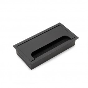 Passe-câbles de table rectangulaire à encastrer Quadrum - noir EMUCA