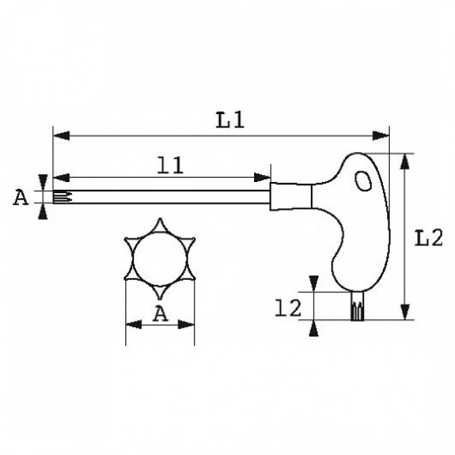 Clé mâle RESISTORX® avec poignée ergonomique en L.jpeg SAM OUTILLAGE