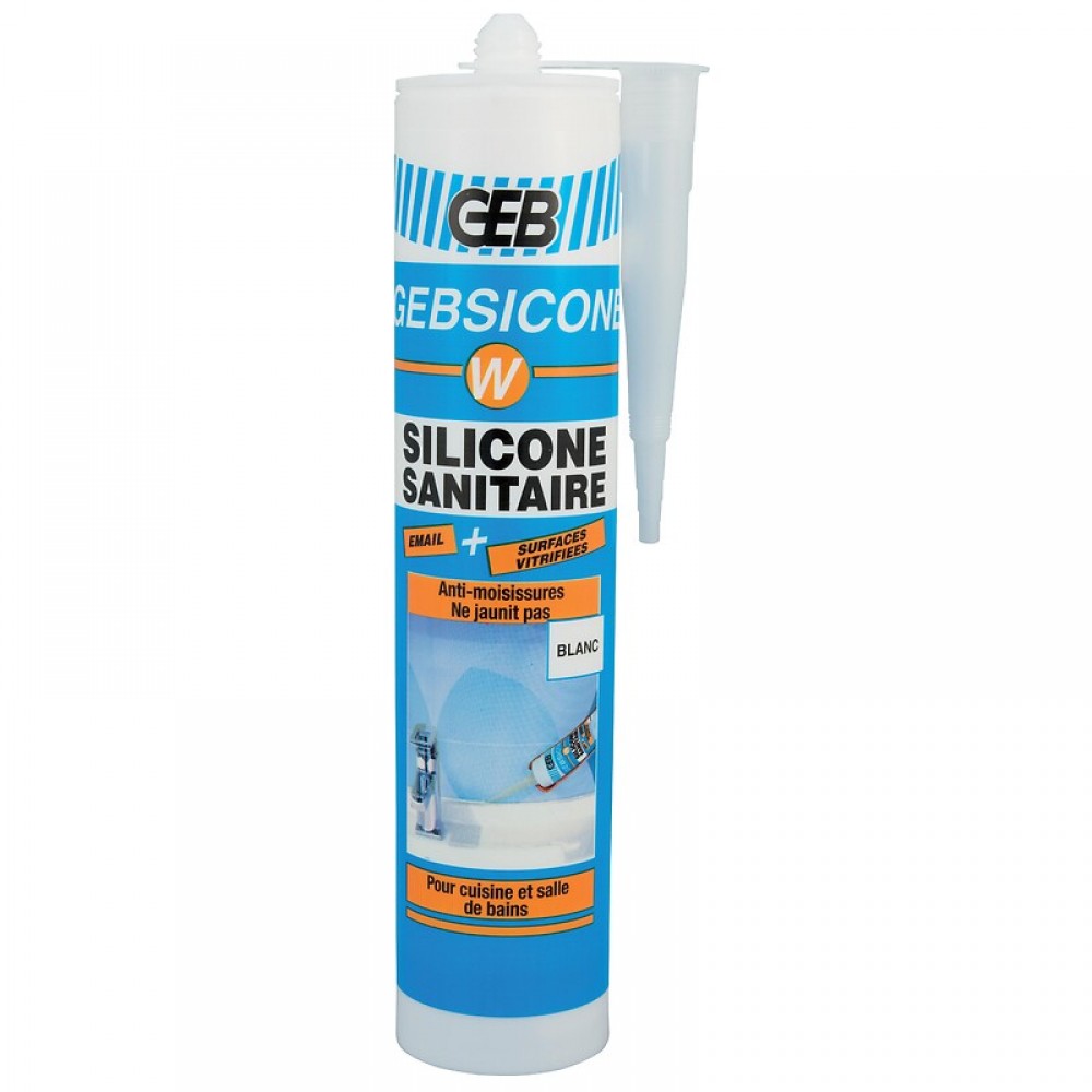 Mastic silicone sanitaire - acétique - Gebsicone W GEB