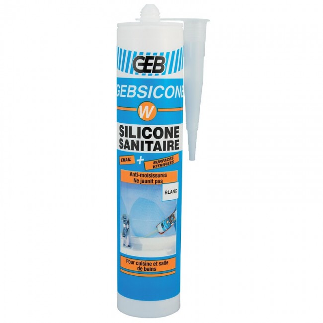 Mastic silicone sanitaire - acétique - Gebsicone W GEB
