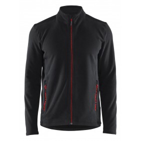 Veste de travail micropolaire 4765 avec rabat coupe-vent noir et rouge BLAKLADER