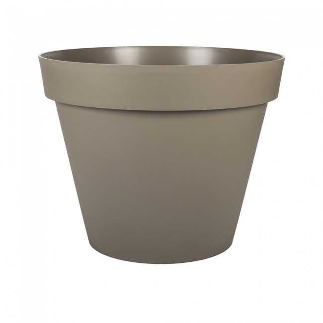 Pot rond taupe - diamètre 60 cm  - 76 litres - Toscane 13614.jpg EDA PLASTIQUES