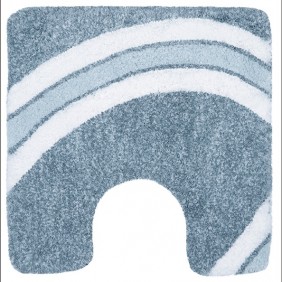 Tapis de WC - 55x55cm - Bleu- Microfibre - antidérapant - Curve SPIRELLA