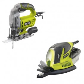 Pack scie sauteuse filaire 500W RJS750-G + ponceuse triangulaire filaire 100W RPS100-SA20 RYOBI