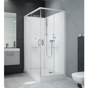 Cabine de douche 120x90 cm Izibox 2- portes coulissantes accès d'angle LEDA