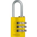Cadenas à code personnalisable - corps aluminium anodisé - 145 - jaune ABUS
