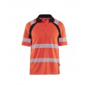 Polo de travail haute visibilité anti-UV 3595 - rouge fluo et noir BLAKLADER