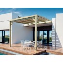Pergola semi-couverte adossée bois Montpellier 6 x 4 m - PMA00264 MADERLAND