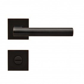 Poignées de porte sur rosaces carrées série EPL 45Q Madeira - noir bronze KARCHER DESIGN