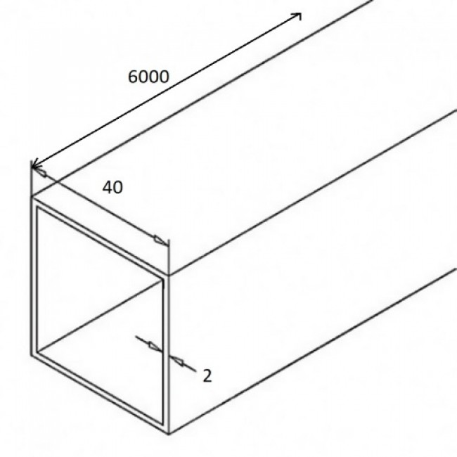 Tube carré pour main courante 40 x 40 mm - en inox - schéma - bricozor 2.jpg Design Production