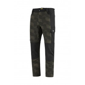 Pantalon de travail déperlant FREEDOM noir et motif camouflage kaki Diadora Utility