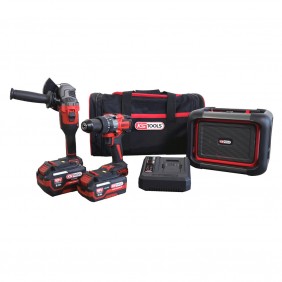 Pack 2 outils 18V + enceinte + 2 batteries + accessoires - 515.4731F-A4 KS TOOLS