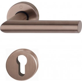 Poignées de porte sur rosaces Amsterdam C7 - laiton cuivré satiné HOPPE