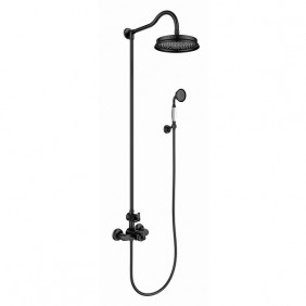 Colonne de douche thermostatique rétro Lady's - finition noir mat PAINI