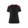 T-shirt de travail bicolore 100% coton femme 3479 - noir et rouge