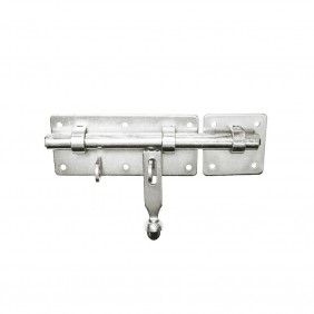 Verrou de box renforcé avec gâche sur platine pêne 18mm - zingué blanc TORBEL