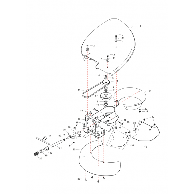 Vue éclatée n°2 - Pièces détachées pour faucheuse rotative P55 - Bricozor.png EUROSYSTEMS