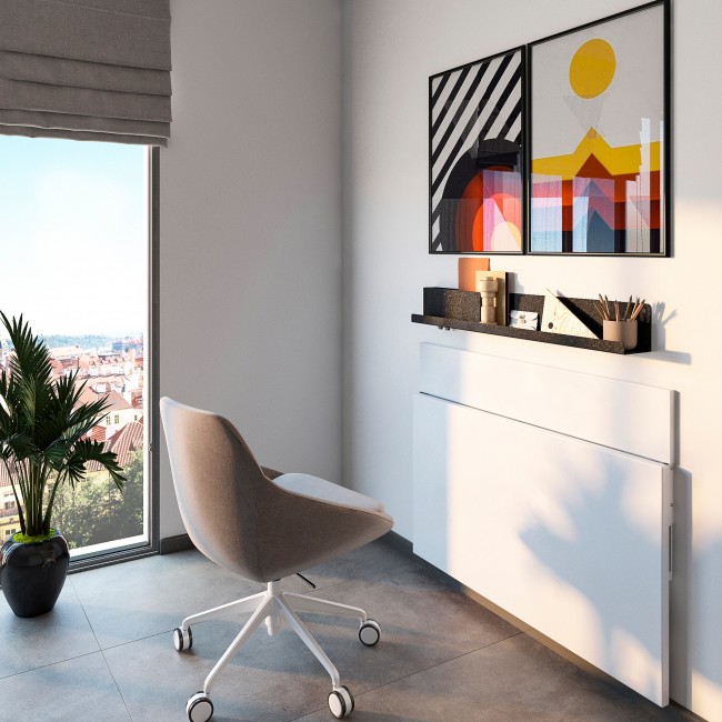 Console pliante - en acier laqué blanc - jeu de 4 - Bricozor 1.jpg EMUCA