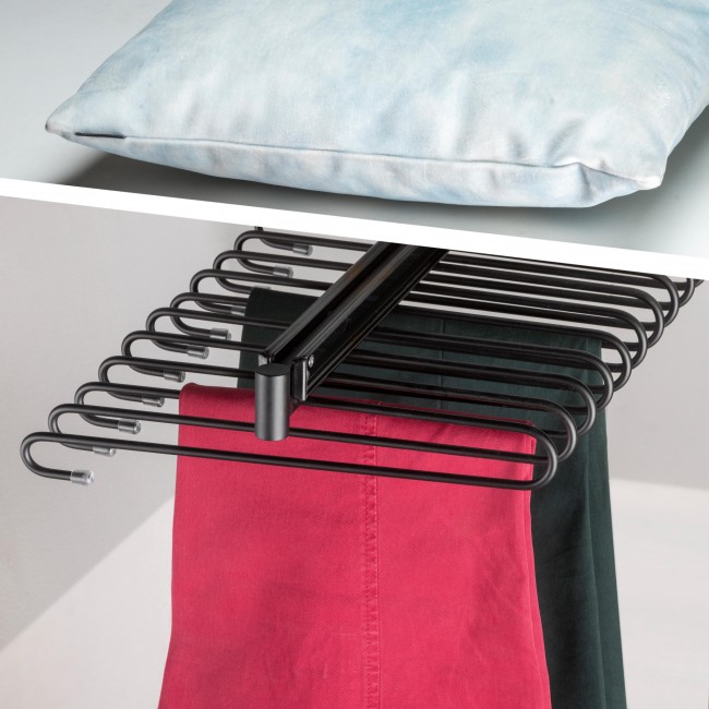Porte-pantalons extractible - noir - Self - Bricozor.jpeg EMUCA