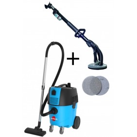 Pack Aspirateur eau et poussières LOASP303 + Ponceuse girafe 225 mm POG225 + 20 Disques abrasifs offerts LEMAN