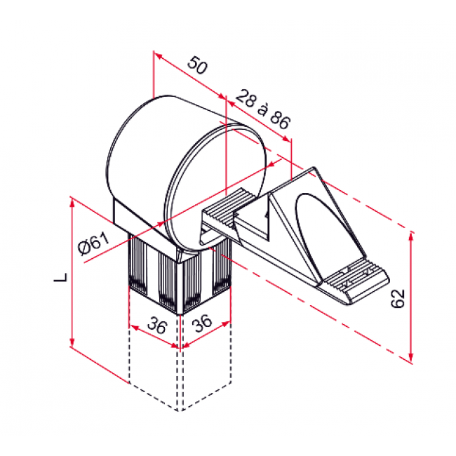 Butée de portail battant - automatique - avec tube - Arrématic - Bricozor.png TIRARD