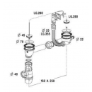 Vidage pour évier deux bacs en inox avec trop plein NICOLL