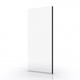 Paroi de douche fixe Parma 2 noir - verre transparent - 80 cm AURLANE