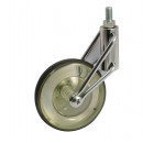 Roulette de meuble pivotante sur tige filetée - roue vert translucide AVL