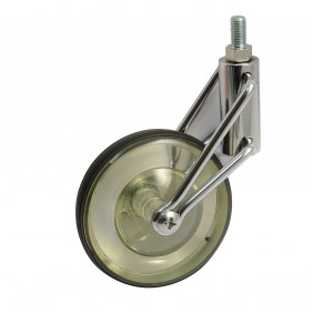 Roulette de meuble pivotante sur tige filetée - roue vert translucide AVL