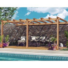 Pergola adossée en bois Palma 5 x 4 x 2,64 m MADERLAND