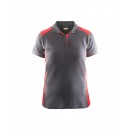 Polo de travail femme en coton 3390 - rouge et gris clair BLAKLADER