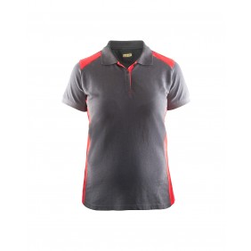 Polo de travail femme en coton 3390 - rouge et gris clair BLAKLADER