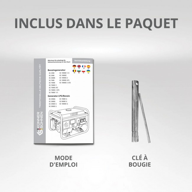 Groupe électrogène à essence - démarrage manuel - 2,9 kW - 230V - KS 2900 - Bricozor 6.jpeg KONNER & SOHNEN