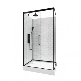 Cabine de douche - Métro - rectangle - porte pivotante AURLANE