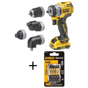 Perceuse visseuse sans fil 12V DCD703L2T-QW + 5 embouts Impacts Torsion Flextorq Torx T20 DEWALT